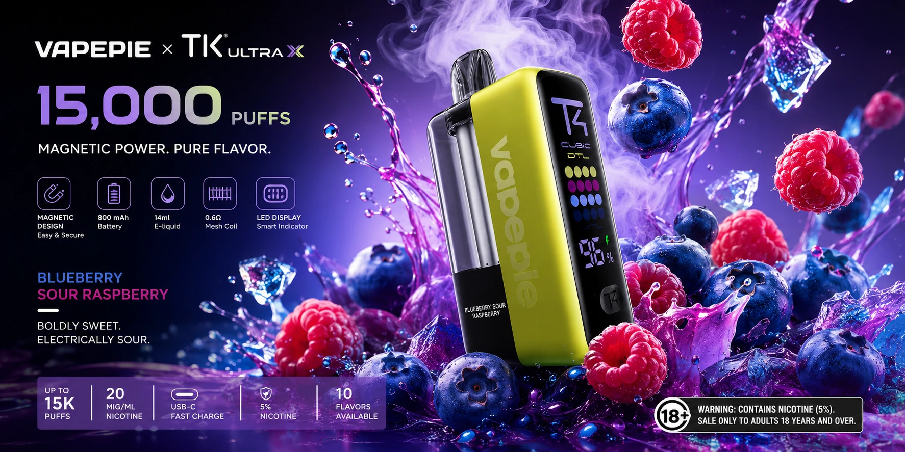 VAPEPIE x TK Ultra X 15,000 - Magnetic Portable Device